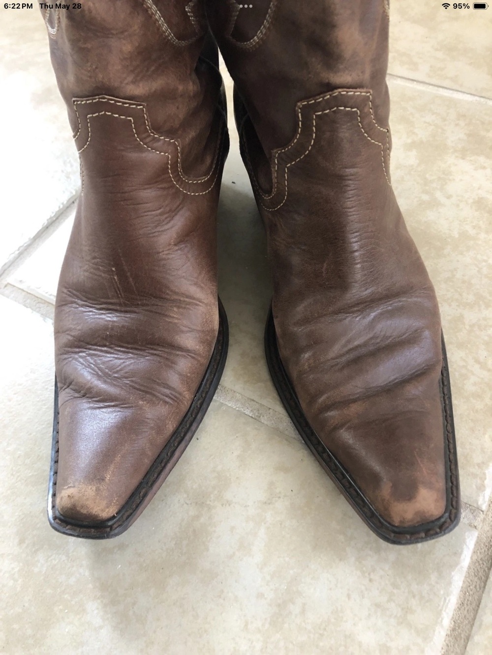 Steve Madden Brown Cowboy Boots Sz 7.5 - Picture 6 of 6